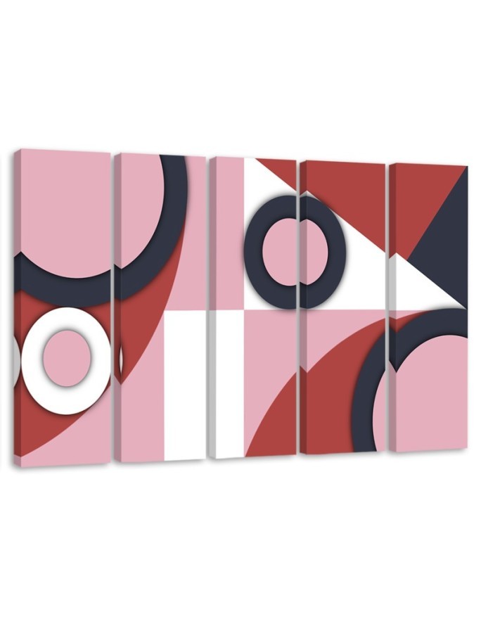 Pentaptic wall painting - Geometric shapes abstract | FEEBY