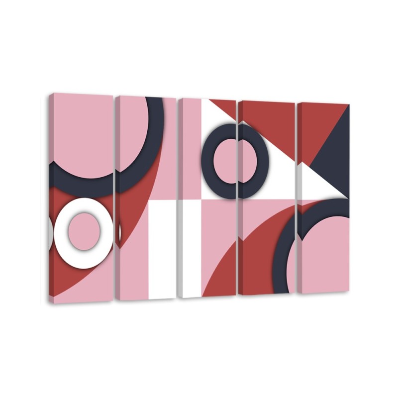 Pentaptic wall painting - Geometric shapes abstract | FEEBY