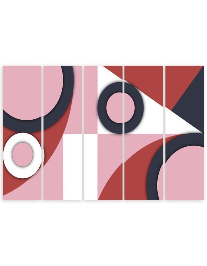 Pentaptic wall painting - Geometric shapes abstract | FEEBY