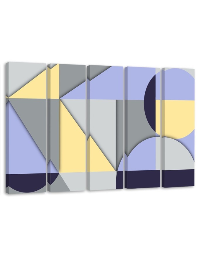 Wall painting 5 parts - Geometric shapes abstract | FEEBY