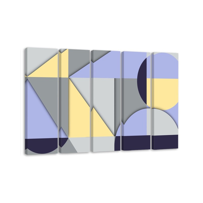 Wall painting 5 parts - Geometric shapes abstract | FEEBY