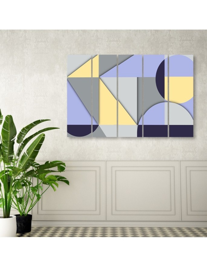 Wall painting 5 parts - Geometric shapes abstract | FEEBY