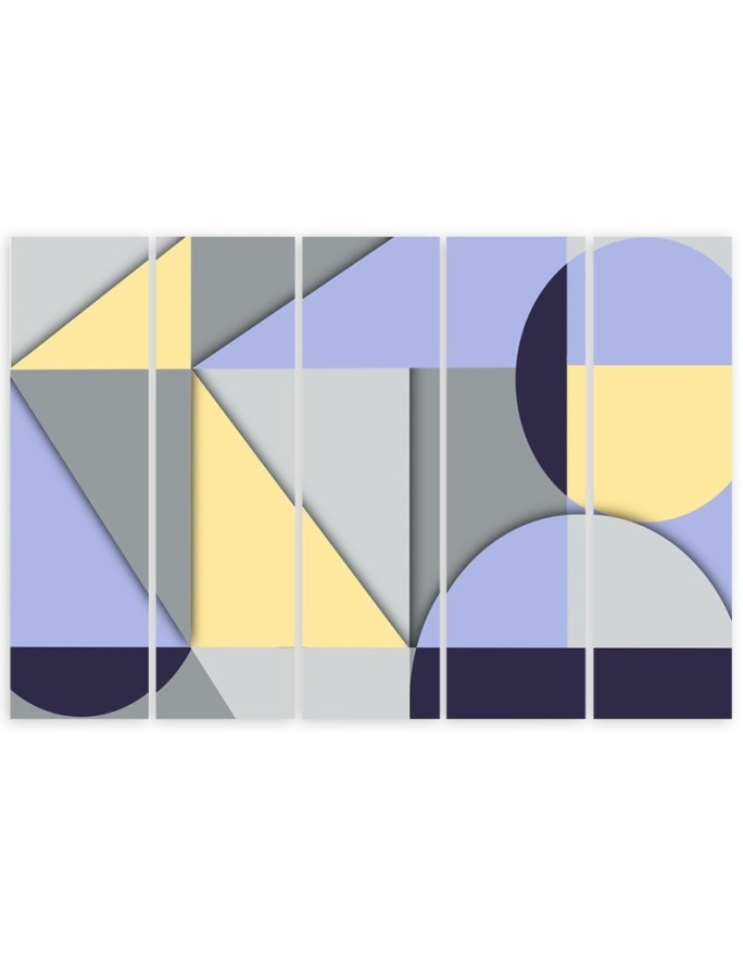 Wall painting 5 parts - Geometric shapes abstract | FEEBY