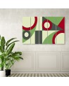 Painting on canvas 5 parts - Multicolored Geometric Abstract Shapes | FEEBY