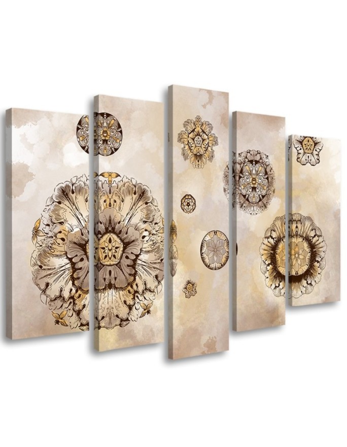 Pentaptic 5-panel - Floral geometric shapes abstract | FEEBY