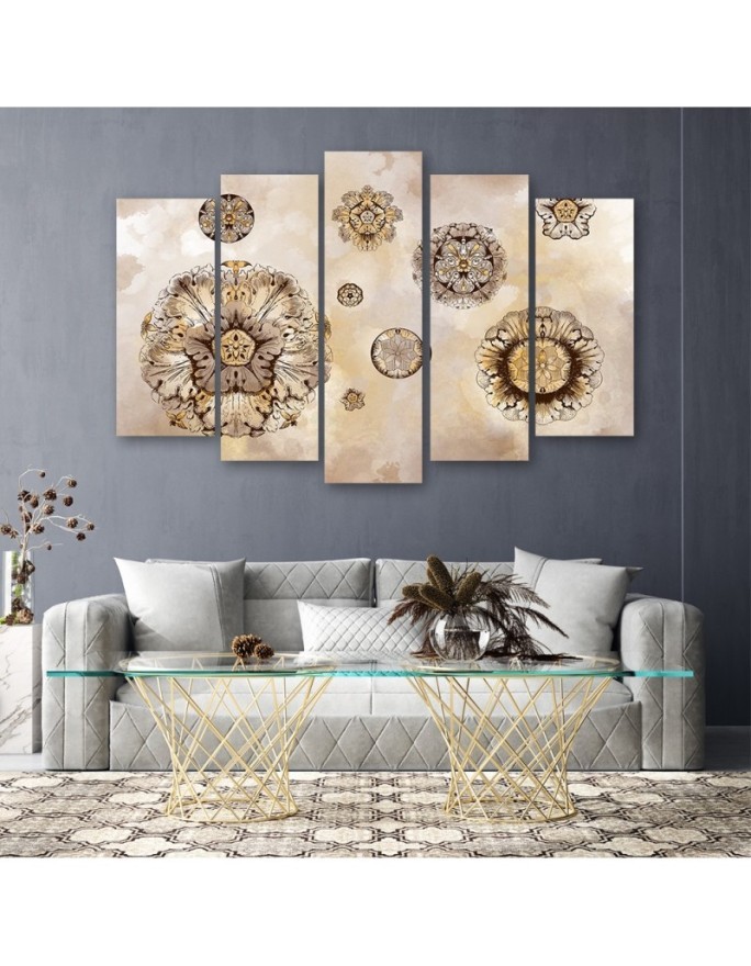 Pentaptic 5-panel - Floral geometric shapes abstract | FEEBY