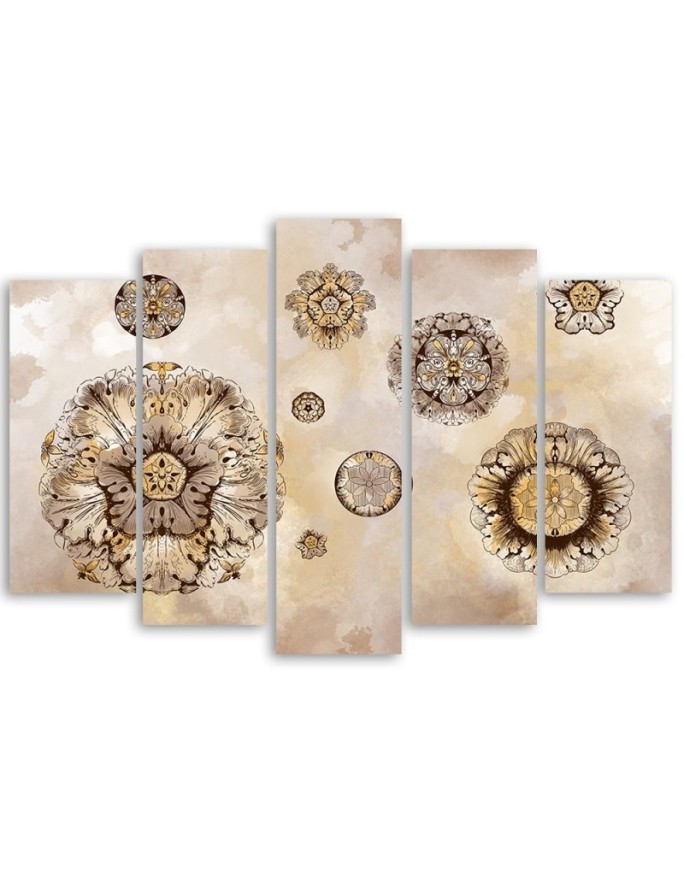 Pentaptic 5-panel - Floral geometric shapes abstract | FEEBY