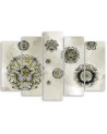 Five-piece wall painting - Floral geometric shapes abstract | FEEBY
