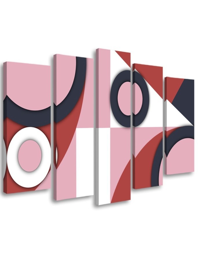 Pentaptic wall painting - Geometric shapes abstract | FEEBY