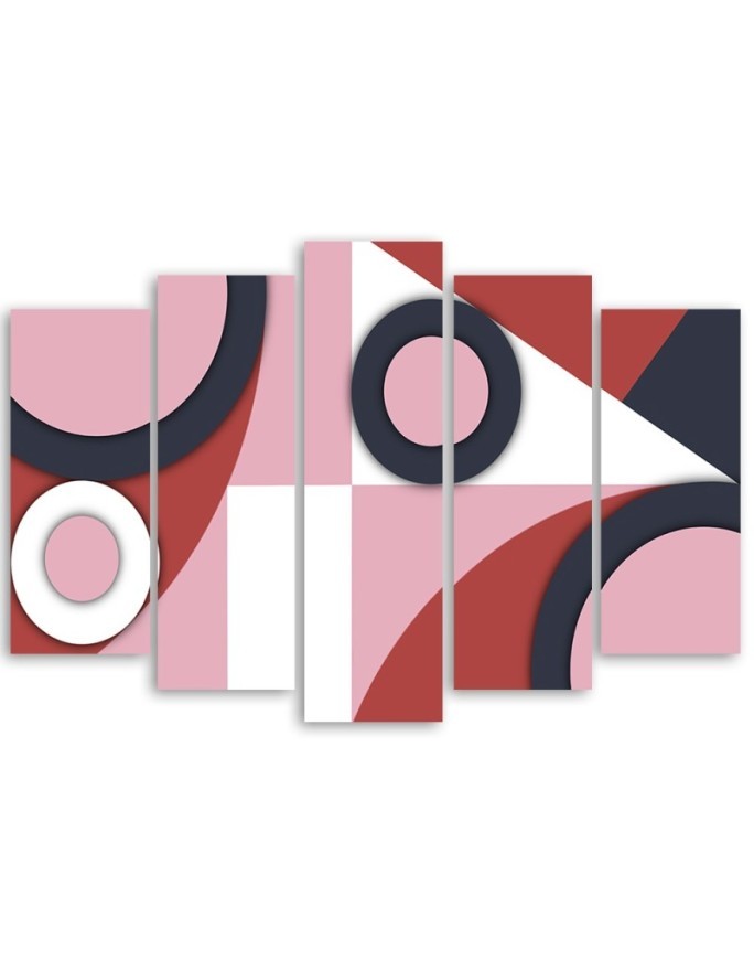 Pentaptic wall painting - Geometric shapes abstract | FEEBY
