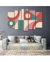 Modern pentaptic painting - Geometric coloured shapes | FEEBY