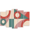 Modern pentaptic painting - Geometric coloured shapes | FEEBY