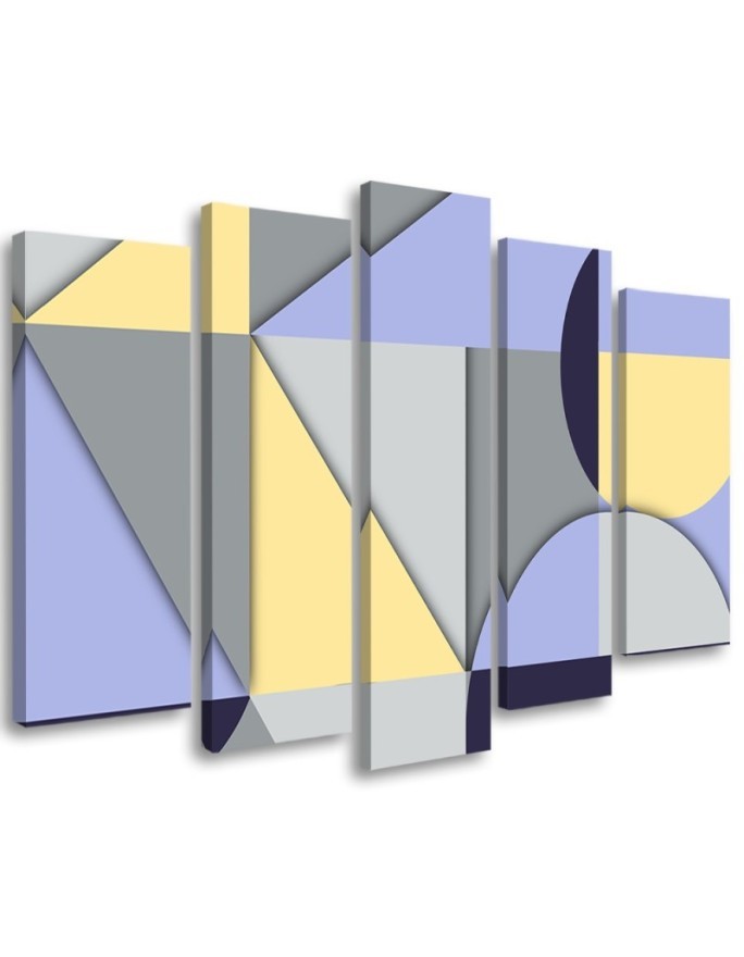 Wall painting 5 parts - Geometric shapes abstract | FEEBY