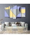Wall painting 5 parts - Geometric shapes abstract | FEEBY