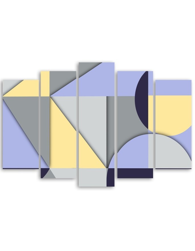 Wall painting 5 parts - Geometric shapes abstract | FEEBY