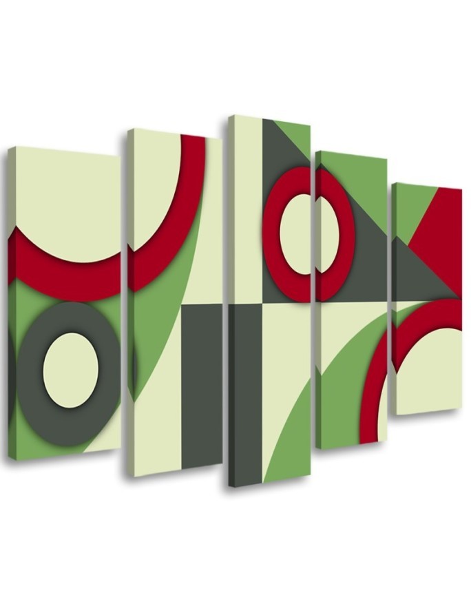 Canvas painting 5 parts - Geometric shapes abstract | FEEBY