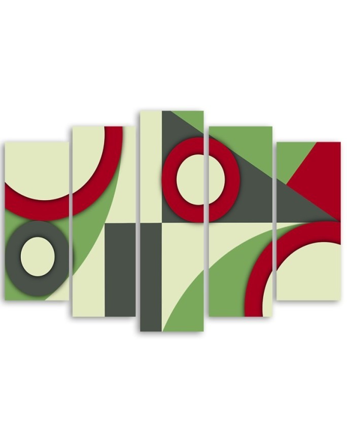 Canvas painting 5 parts - Geometric shapes abstract | FEEBY