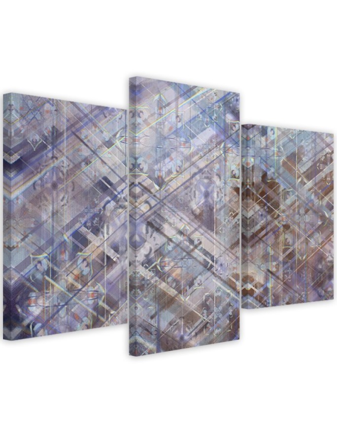 Wall art  triptych painting - Geometric shapes abstract | FEEBY