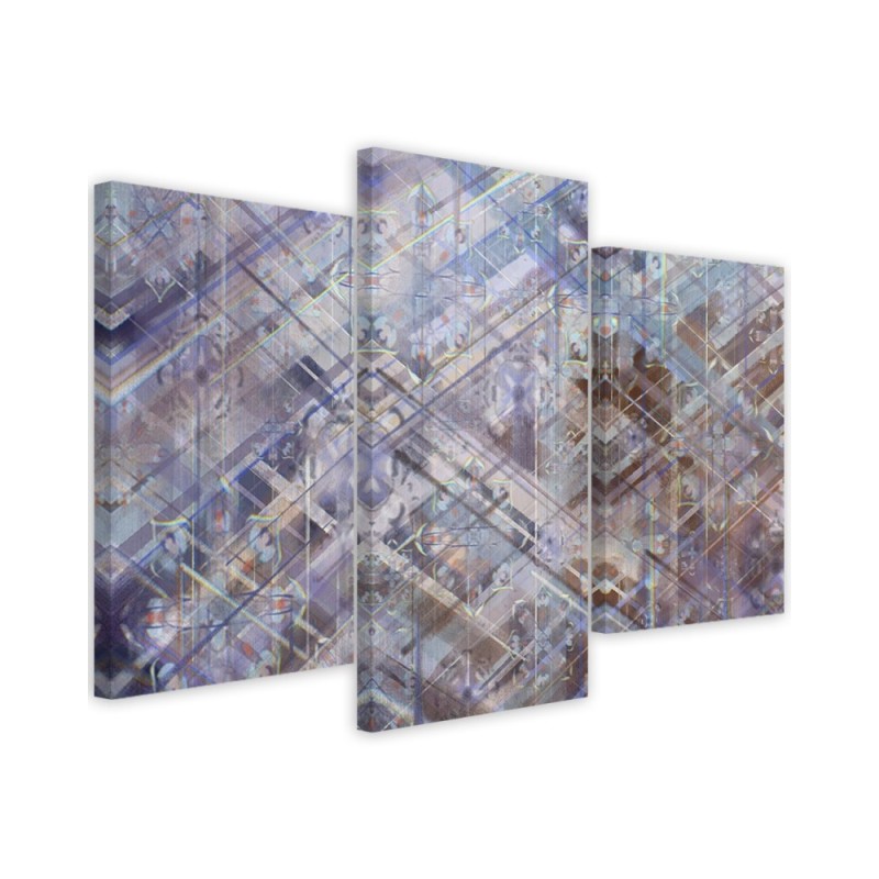 Wall art  triptych painting - Geometric shapes abstract | FEEBY