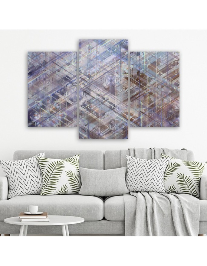 Wall art  triptych painting - Geometric shapes abstract | FEEBY