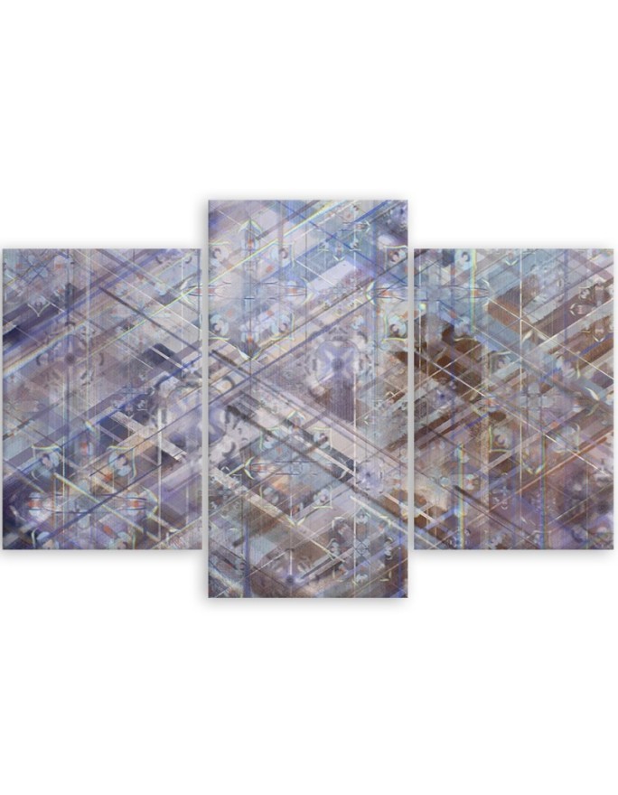 Wall art  triptych painting - Geometric shapes abstract | FEEBY