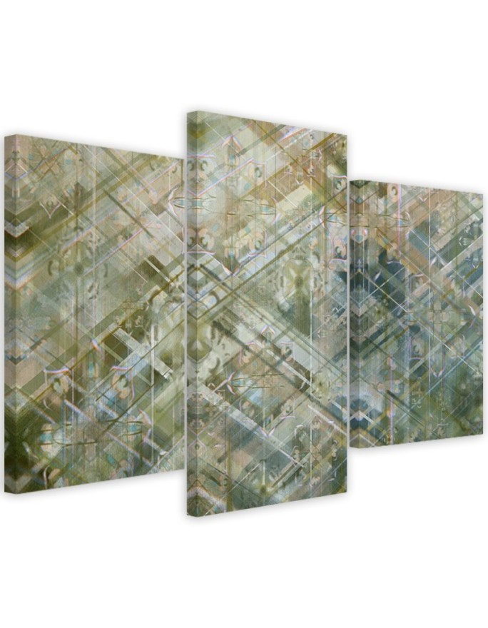 Triptych wall painting - Abstract geometric shapes | FEEBY