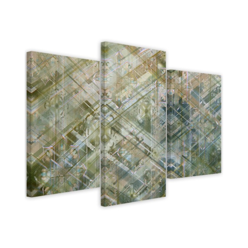 Triptych wall painting - Abstract geometric shapes | FEEBY