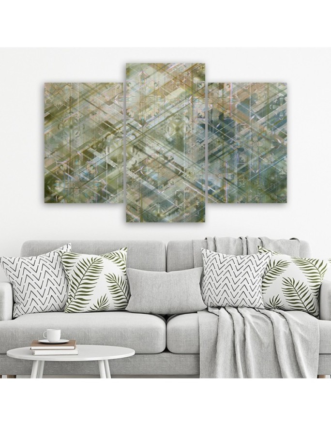 Triptych wall painting - Abstract geometric shapes | FEEBY