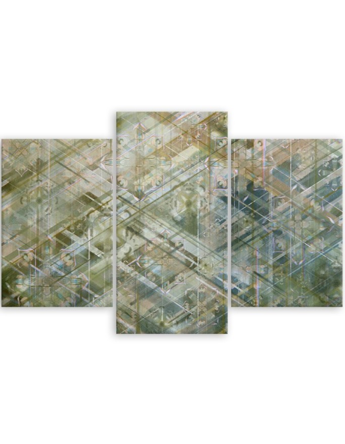 Triptych wall painting - Abstract geometric shapes | FEEBY