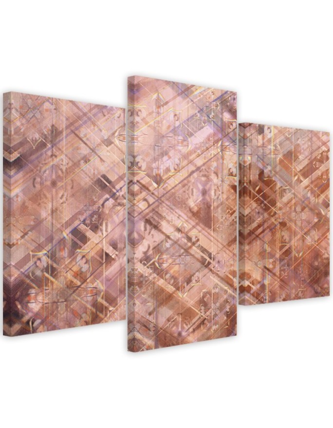 Triptych wall painting - Abstract geometric shapes | FEEBY