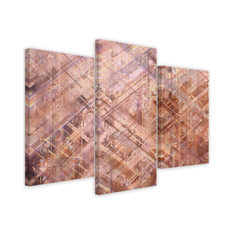 Triptych wall painting - Abstract geometric shapes | FEEBY