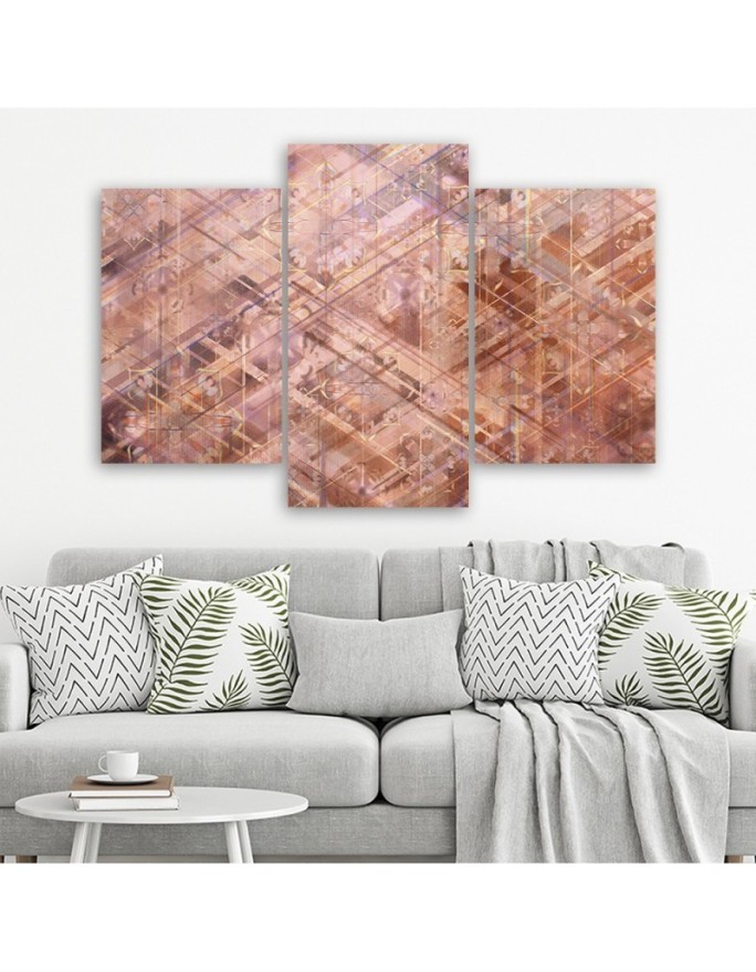 Triptych wall painting - Abstract geometric shapes | FEEBY
