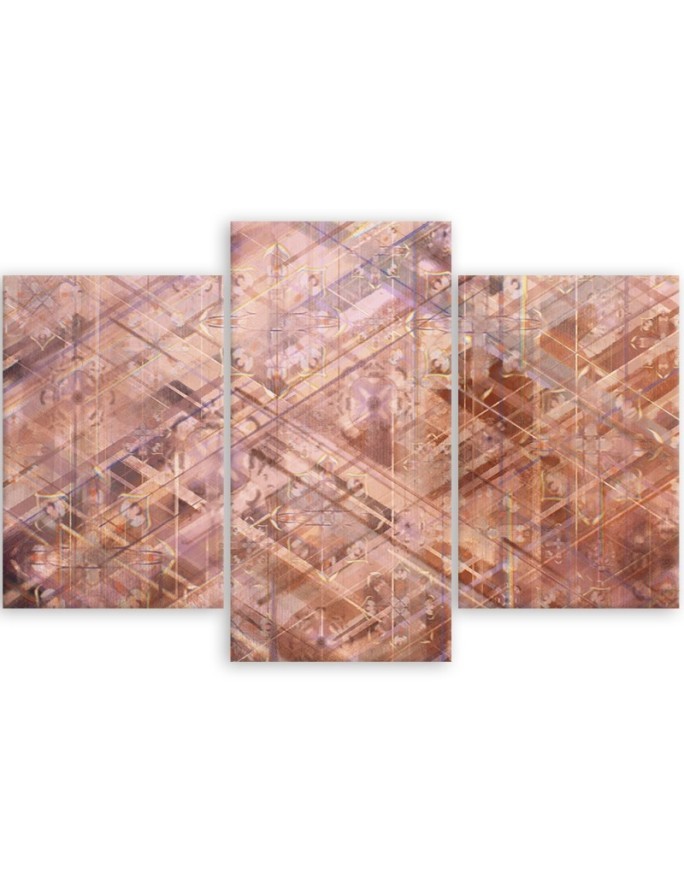 Triptych wall painting - Abstract geometric shapes | FEEBY