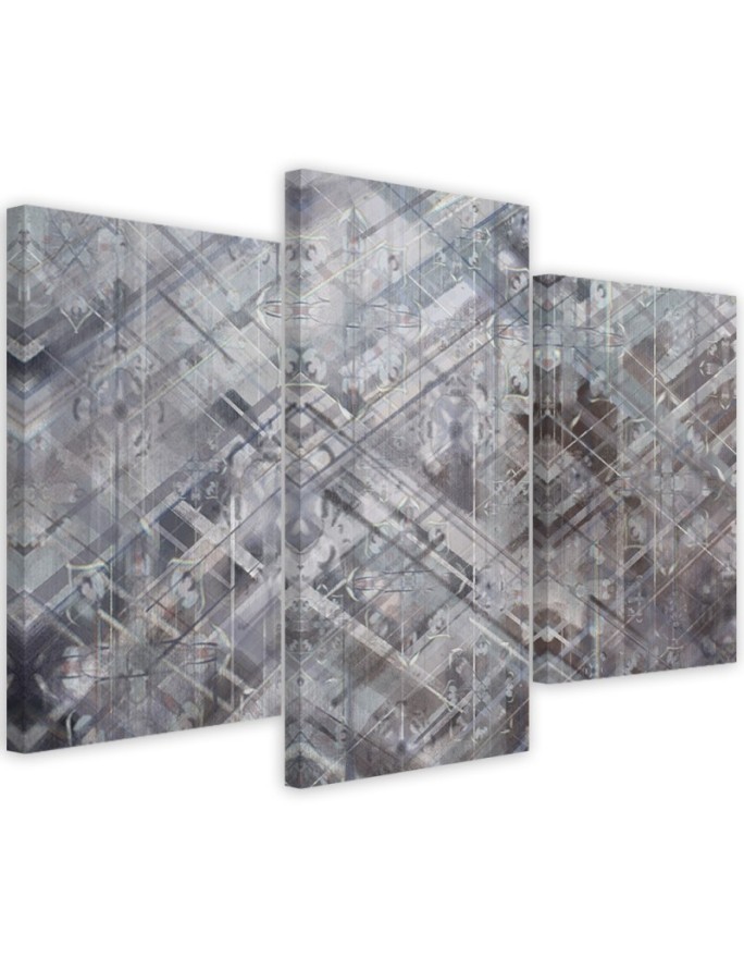 Triptych wall painting - Abstract geometric shapes | FEEBY