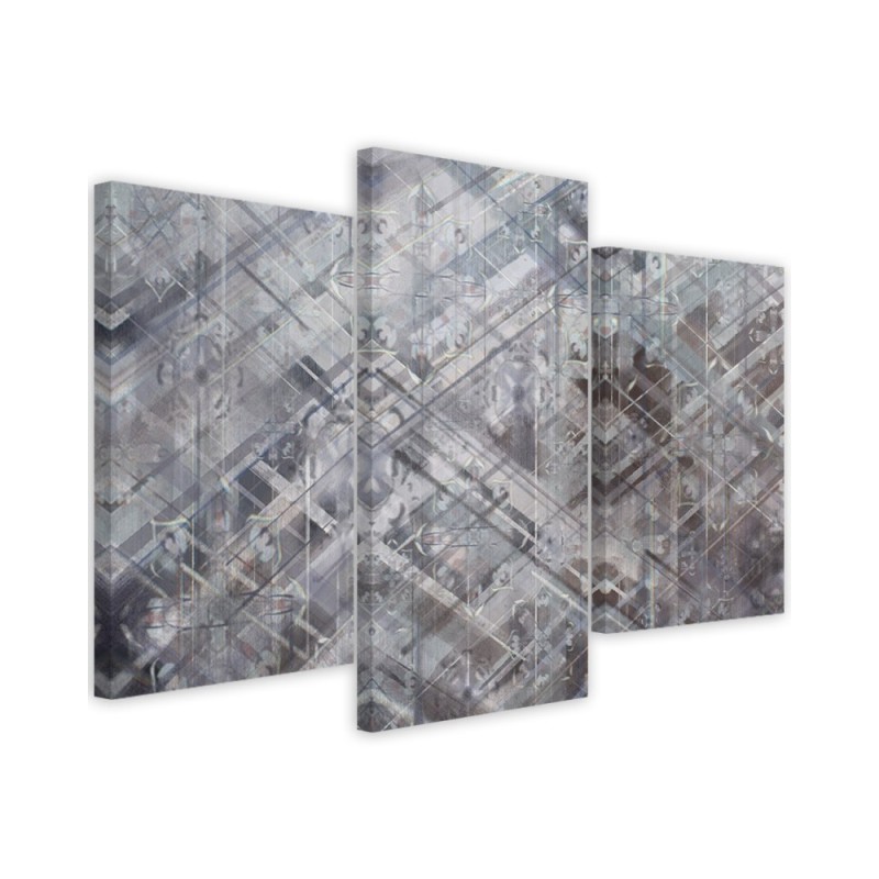 Triptych wall painting - Abstract geometric shapes | FEEBY