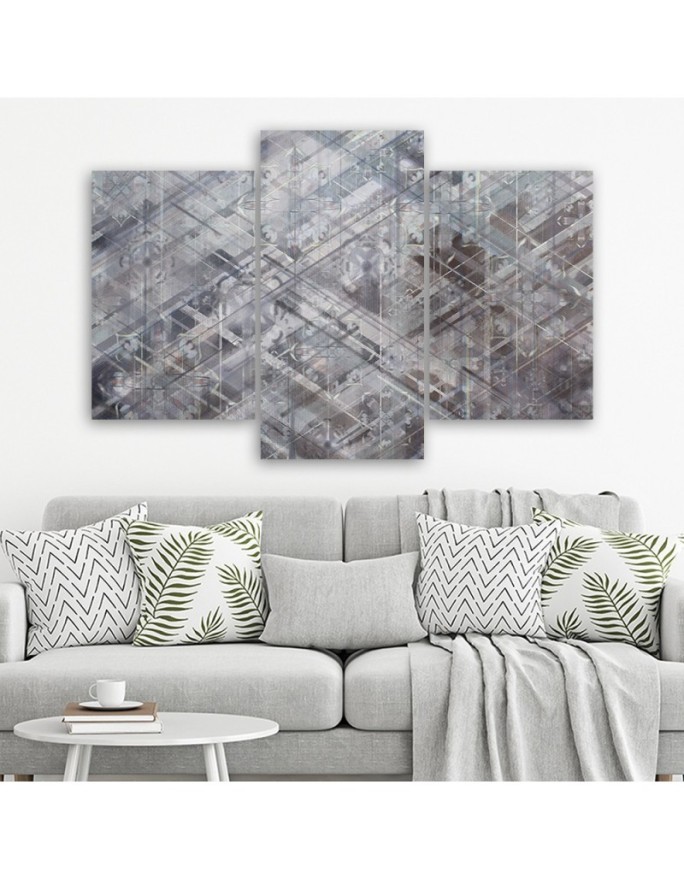 Triptych wall painting - Abstract geometric shapes | FEEBY