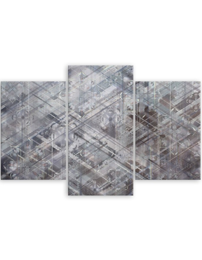 Triptych wall painting - Abstract geometric shapes | FEEBY