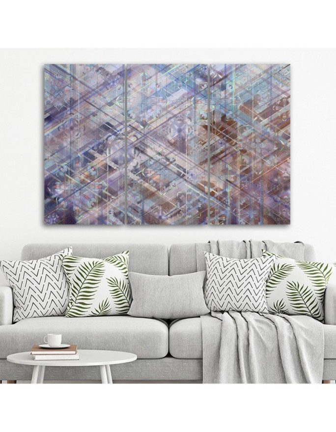 Triptych wall painting - Abstract geometric shapes | FEEBY