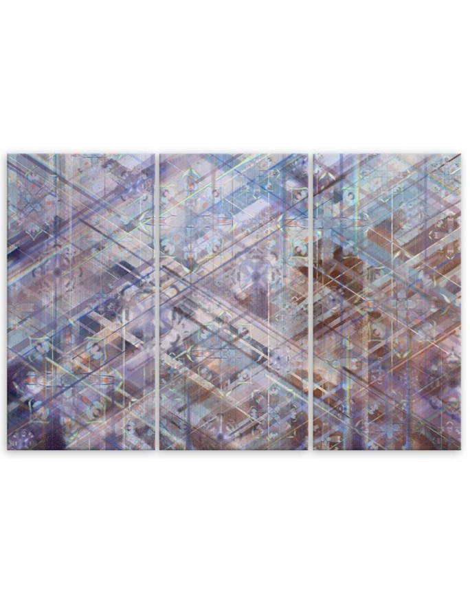 Triptych wall painting - Abstract geometric shapes | FEEBY