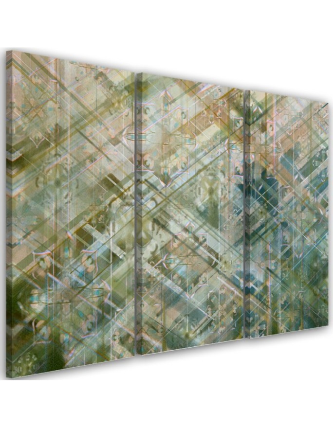 Triptych wall painting - Abstract geometric shapes | FEEBY