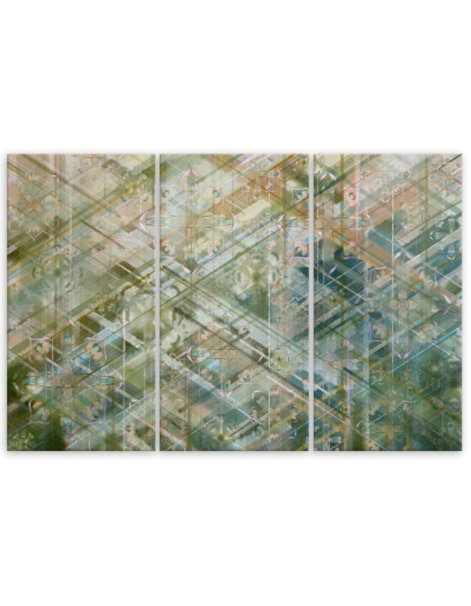 Triptych wall painting - Abstract geometric shapes | FEEBY