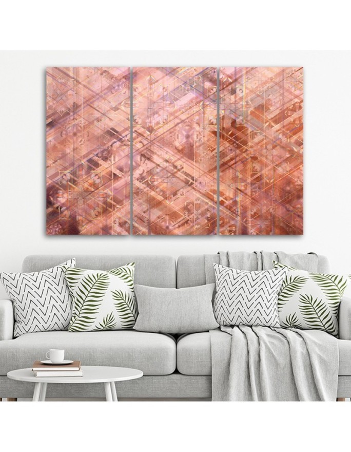 Triptych wall painting - Abstract geometric shapes | FEEBY