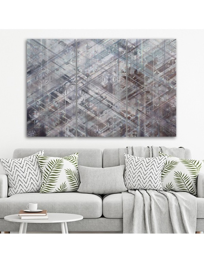 Triptych wall painting - Abstract geometric shapes | FEEBY
