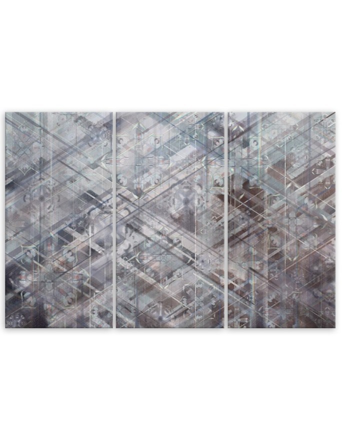 Triptych wall painting - Abstract geometric shapes | FEEBY