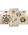 Triptych printed on canvas - Floral geometric shapes | FEEBY