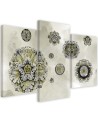 Canvas print triptych - Floral geometric shapes | FEEBY