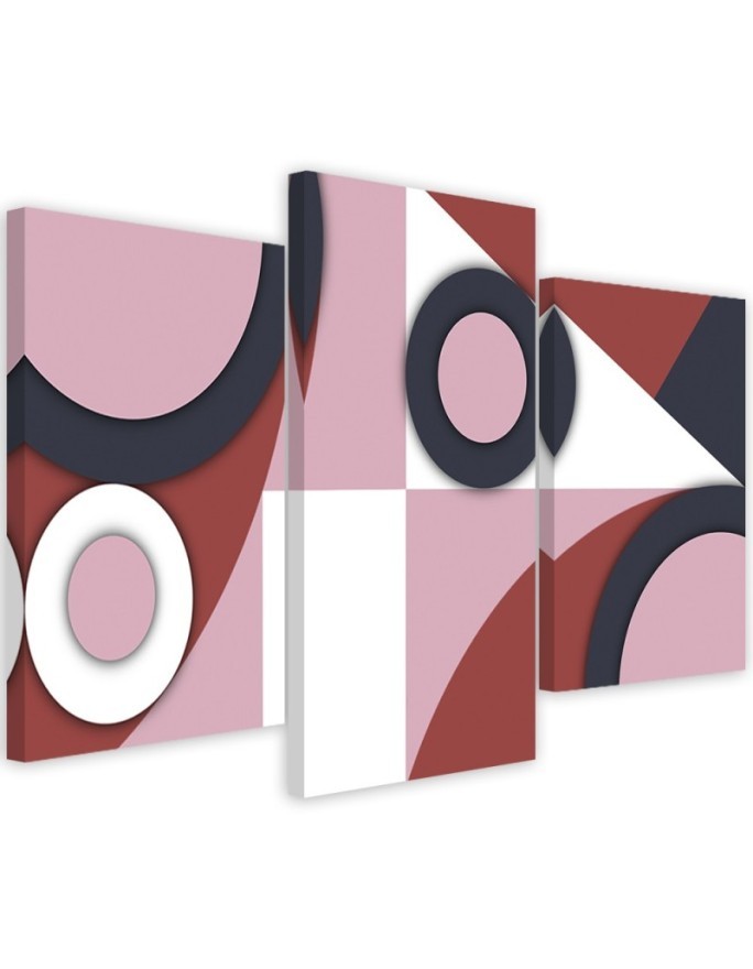 Canvas print for living room triptych - Geometric shapes abstract | FEEBY