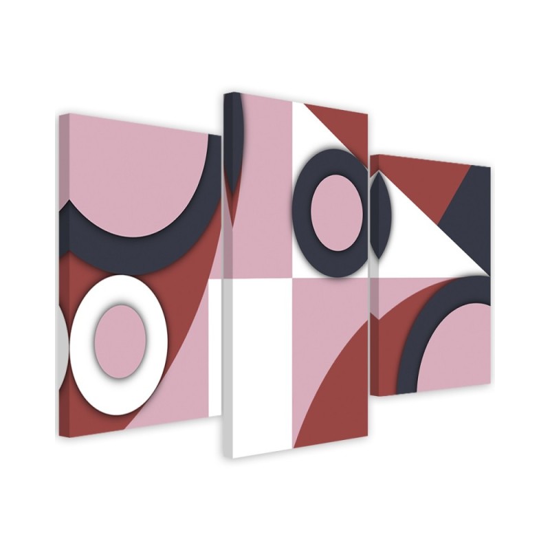 Canvas print for living room triptych - Geometric shapes abstract | FEEBY
