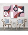 Canvas print for living room triptych - Geometric shapes abstract | FEEBY