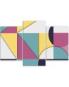 Modern Canvas painting 3 piece for living room - Geometric coloured shapes | FEEBY